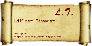 Lámer Tivadar névjegykártya