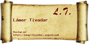Lámer Tivadar névjegykártya